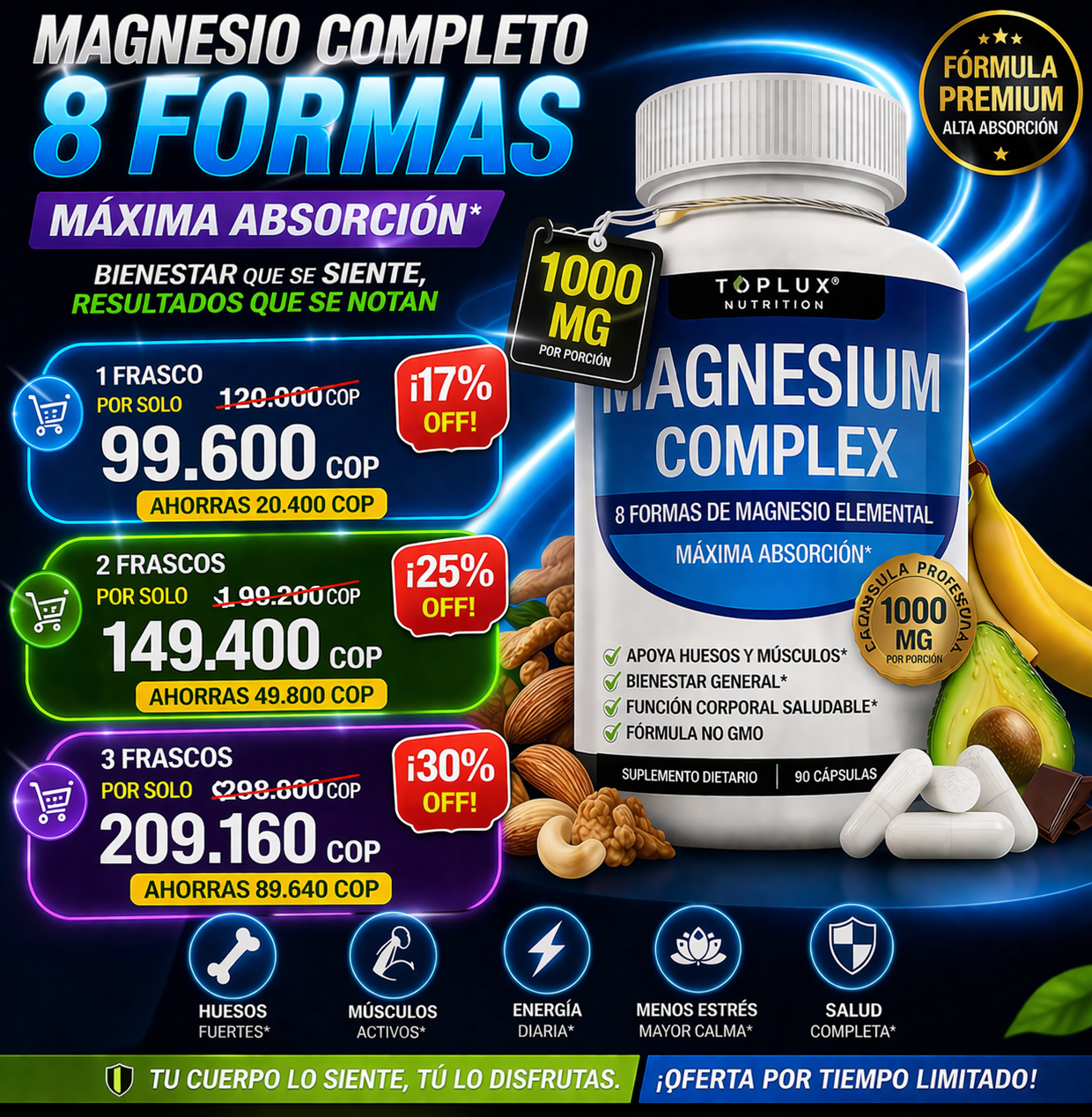 Recupera tu energía, duerme mejor y dile adiós a los calambres con Magnesium Complex